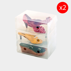 סט 20 קופסאות שקופות לאחסון נעליים